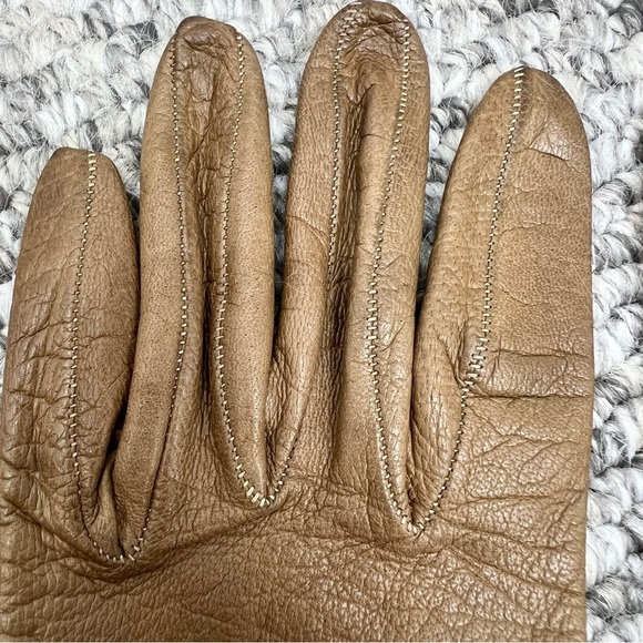 Vintage Lavabile tan brown leather 10.5 inches long gloves 6 1/2 - Picture 7 of 13